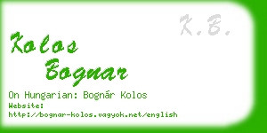kolos bognar business card